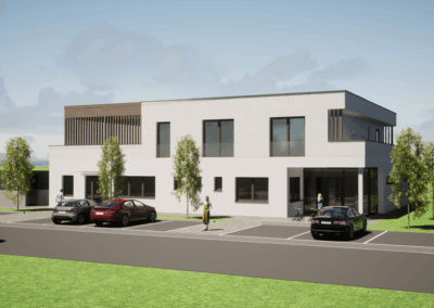 Schaubild des neuen Ordinationsgebäudes der Dr. Freynhofer und Partner in St. Georgen am Ybbsfelde